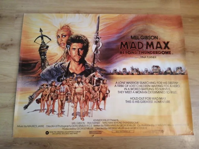 Mad Max Beyond Thunderdome Vintage Quad Film Poster 40X30" 1985 Rolled Gibson