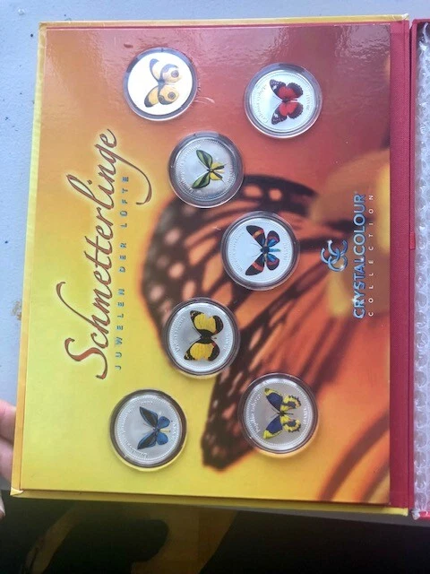 Animal Insect Vanuatu 2006 Butterfly Silver Coin Case Complete Set With Extra An