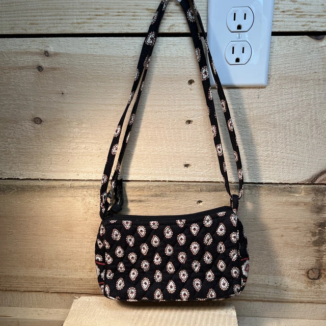 Vera Bradley Retired Classic Black Mini Purse Crossbody Quilted - Preowned