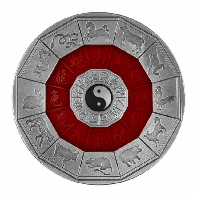 2022 Niue Chinese Calendar 2oz Silver Antique Coin