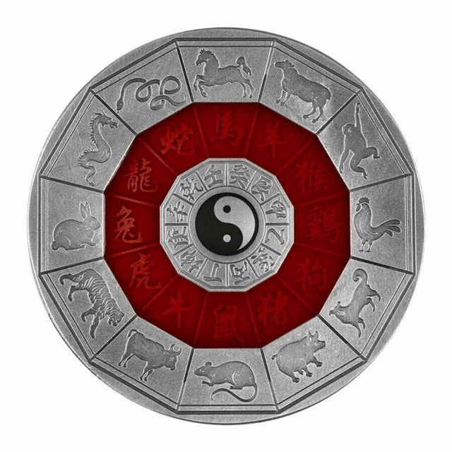 2022 Niue Chinese Calendar 2oz Silver Antique Coin