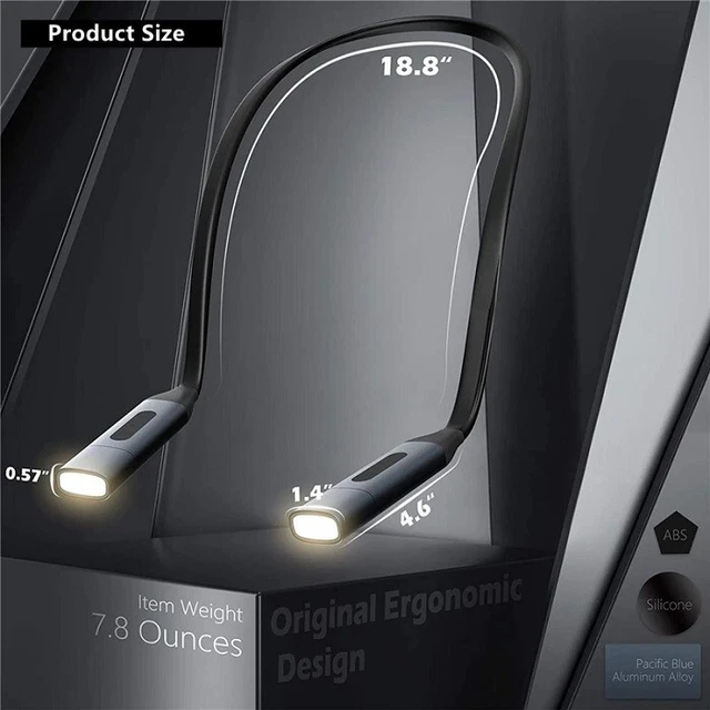 USB Reading Neck Lamp Rechargeable Handsfree Portable LED Book Reeding Light