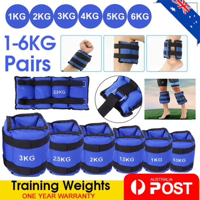 2X Wrist Ankle Weights 0.5//2/3 KG  Strap Fitness Gym Yoga Training