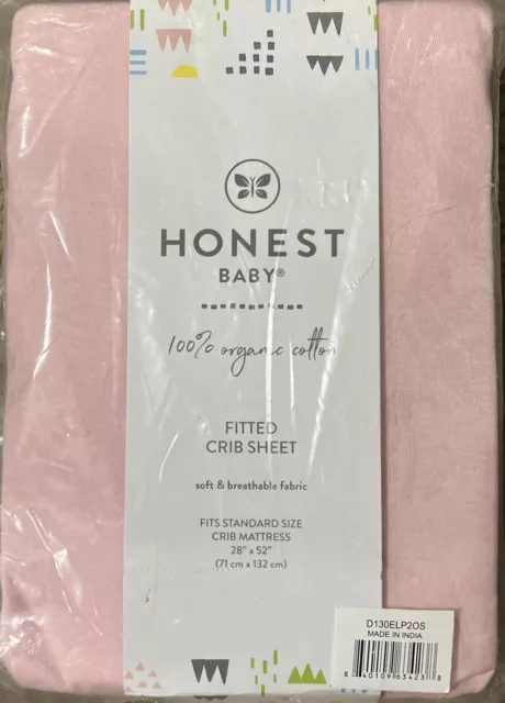 *NEW* Honest Baby Organic Cotton Fitted Crib Sheet Pink