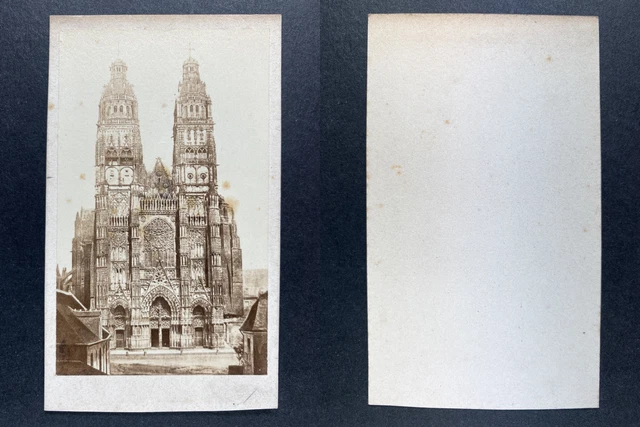Foulon, France, Orléans, Intérieur de la Cathédrale, vintage CDV