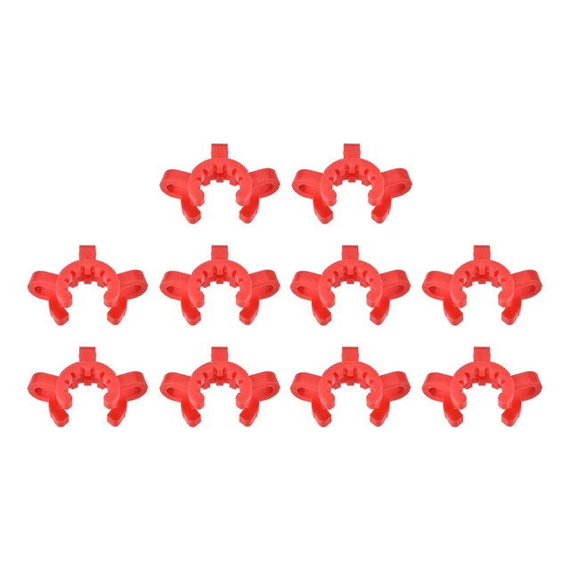Lab Joint Clip Plastic Clamp for 19/22 or 19/38 Glass Taper Joints Red 10Pcs