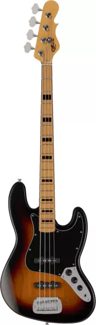 Basse Electrique G&L Tribute Jazz Bass Sunburst Touche Erable