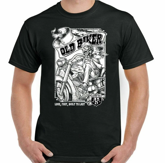 Motorbike T-Shirt Cafe Racer Bike Motorcycle Old Biker Mens Top Chopper