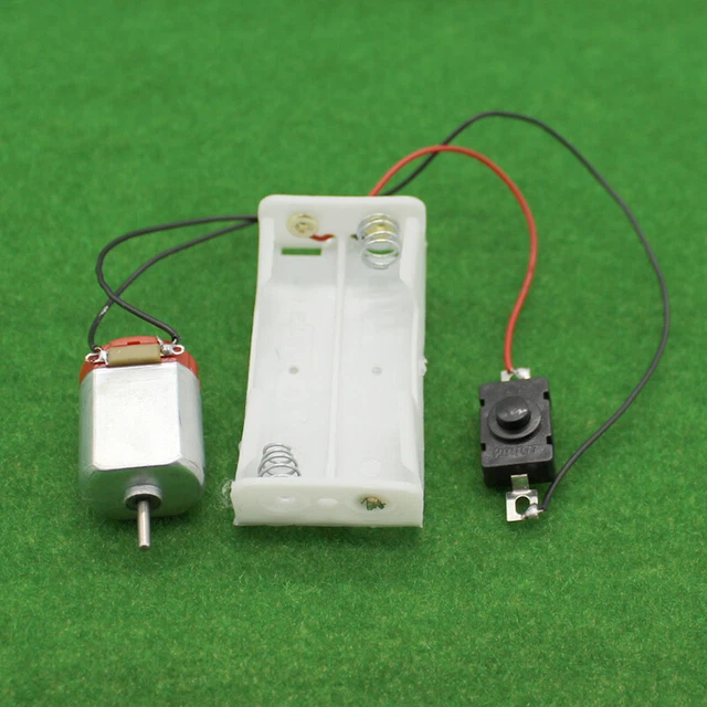 130 Micro DC Motor with Switch Battery Box Small Electric Motors 3V 22000 rpm 2