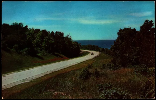 Postcard MI Irons Michigan Greetings from Irons, Lake Scene c1950s C3