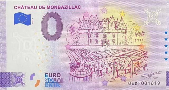 Geldschein Schloss von Montbazillac Frankreich 2024 Nummer Verschiedene