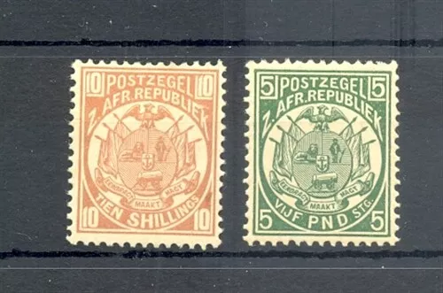 South Africa 1885/92 Z.a.r.-Transvaal Mi#23/24 */**(24 Is **) Old Reprints Vf @1