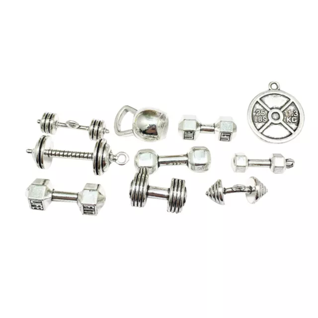 20 Pcs Fitness Charms Pendants Jewelry Making Accessaries Charm Metal Pendants