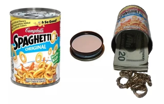 Spaghetti O's can safe stash diversion hide cash jewelry box money coin safe #8