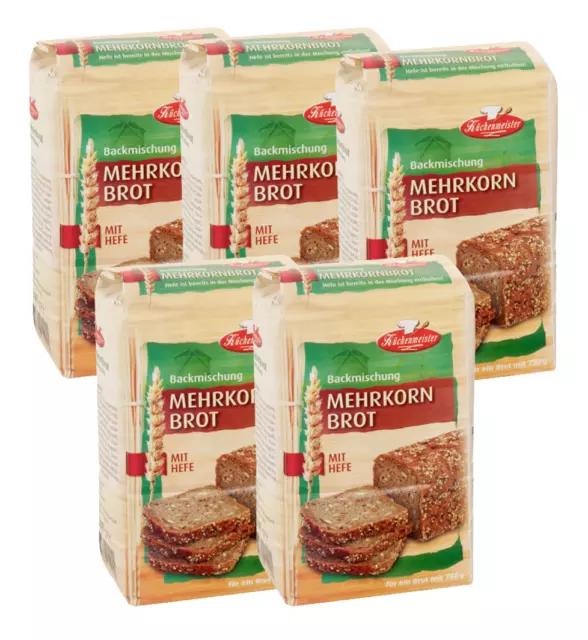 BIELMEIER KÜCHENMEISTER Brotbackmischung Mehrkornbrot 5 Stück á 500g