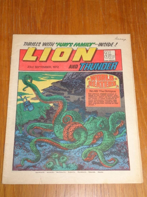 LION AND THUNDER 23Rd September 1972 Fleetway British Weekly Comic* £7. ...