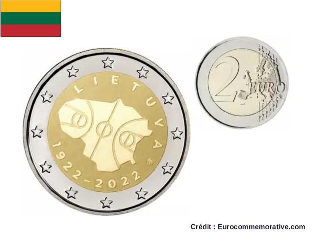 2 Euros Commémorative Lituanie 2022 Basketball - UNC
