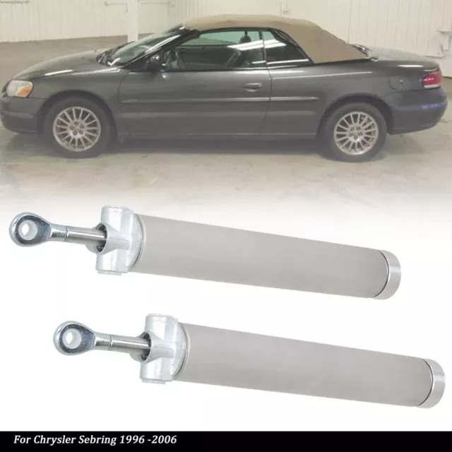 Silver 2x Convertible Top Hydraulic Cylinder Fit For 1996-2006 Chrysler Sebring