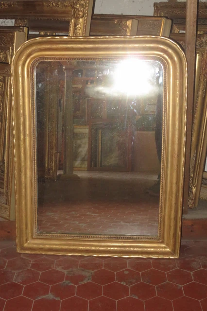 Miroir Louis Philippe, époque 19ème, En Bois Doré.