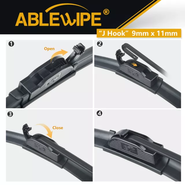 ABLEWIPE 16" Car Rear Window Wiper Blade Fit For Dodge Grand Caravan 2010-2017 3