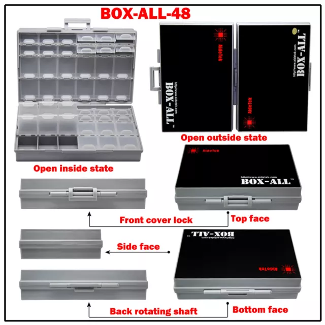 3 de boîtier Aidetek BOX-ALL-48 SMD SMT 0805 0603 0402 composants stockage 3