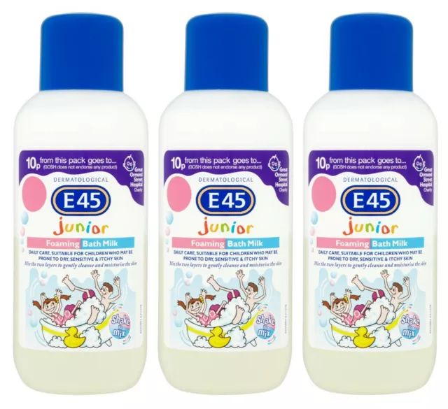 E45 Junior Foaming Bath Milk - 500ml  - Pack of 3