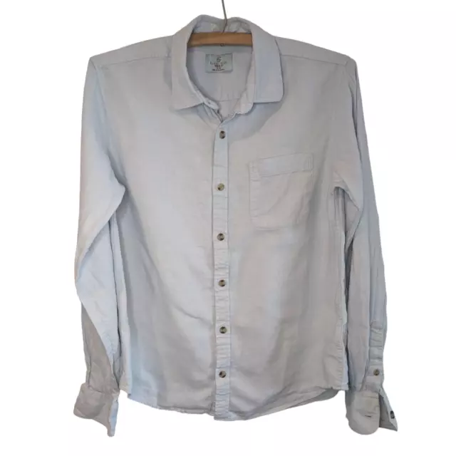 Class Club Boys Modern Fit Blue Linen Button Up Shirt 14/16