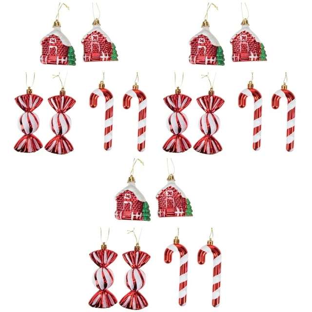 18 PIEZAS Colgante de árbol de Navidad Hermoso Pequeño Dibujos Animados Decoración Plástico Colgante