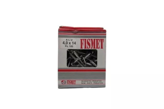 Fismet Rivetti Rivette Alluminio 4,0x14 mm Testa Larga Rivetta strappo 100 Pezzi 3