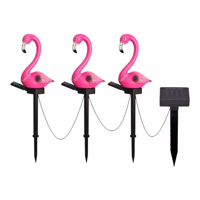 3 Stück Flamingo Decor Wasserdichte Weg Rasen Licht Solarleuchte für Rasen Im