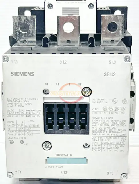 1PC Siemens 3RT1065-6AF36 Contactor  NEW