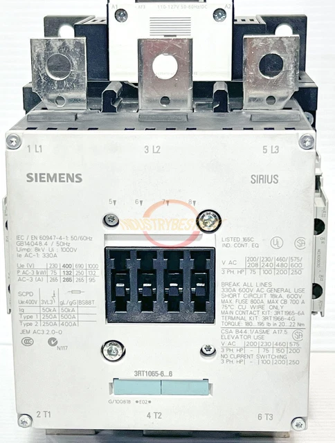 1PC Siemens 3RT1065-6AF36 Contactor  NEW