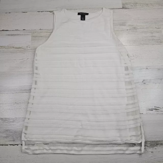 White House Black Market Tank Top Shirt Womens Small White Sleeveless Pullover