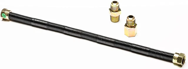 Línea de gas flexible sin silbato de 30"" X 1/2"" para NG o LP