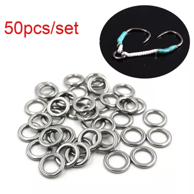 Tackle Solid  Fish Connector Swivel Snap Stainless Steel Fishing Split Rings