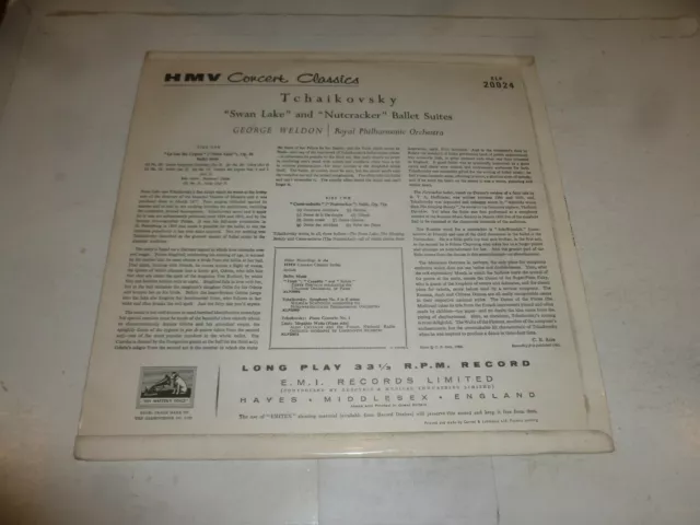 TCHAIKOVSKY - NMV Concert Classics - 1960 UK 8-track Vinyl LP 3