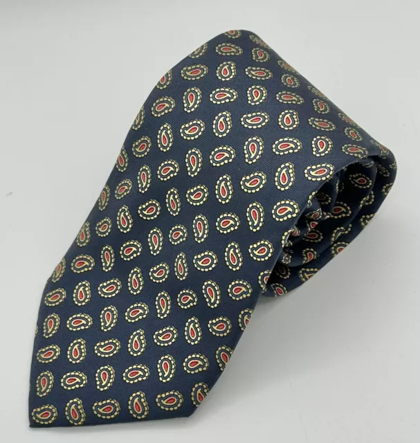 Men's Necktie JHM Designs Blue Paisley Red Gold Yellow Tie