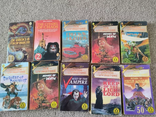 10 Fighting Fantasy Books, Steve Jackson & Ian Livingstone, Job Lot