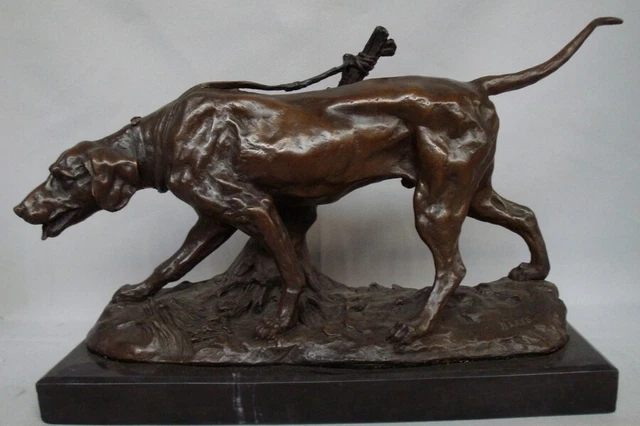 Chien Sculpture Animal Hunting Art Deco Style Art Nouveau Bronze Statue