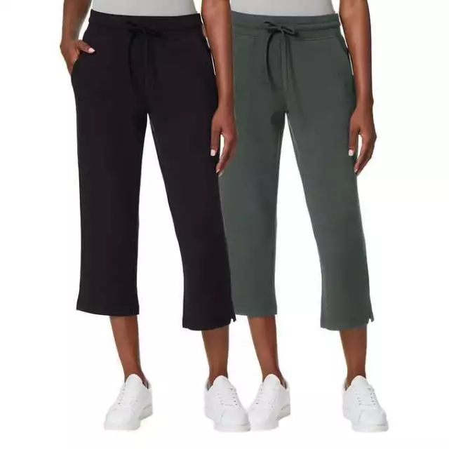 32 Degrees Ladies Pull On Capri Pants Color Heather White Women's Size XXL