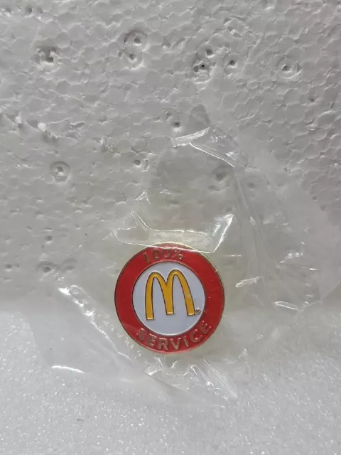 100% Service McDonalds Employee Lapel Hat Pin Enamel Single Post Clutch Back NOS