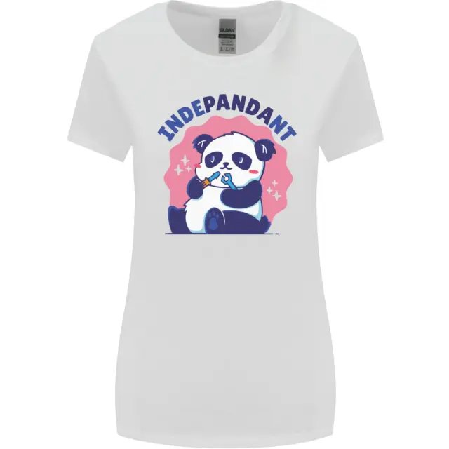 T-shirt da donna Indepandant divertente indipendente panda orso taglio più largo