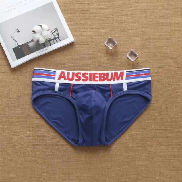 AUSSIEBUM MENS Victory Bikini Briefs Charcoal White Blue S 14 M 16