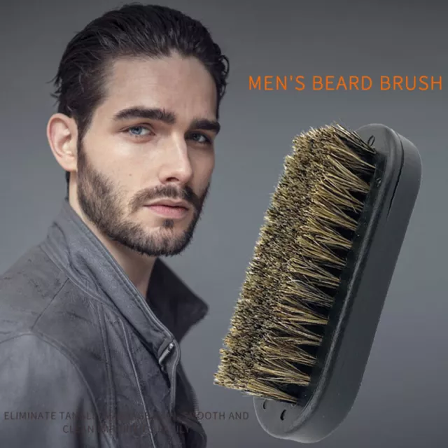 Boar Bristle Beard Comb Facial Shaving Resin Handle Brush Beard Grooming