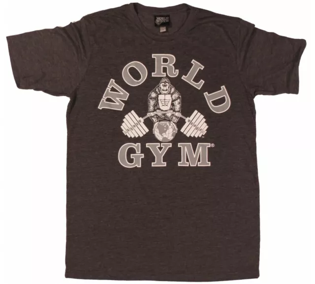 W158 World Gym Muscle Tee Shirt Bodybuilding Training Workout Gym