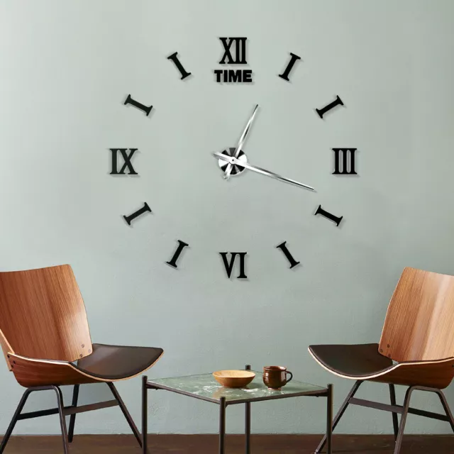 3D Wanduhr Ziffern Kleben Groß 80-120cm Wanduhren Modern Wohnzimmer Wall Clock