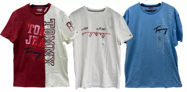 Tommy Hilfiger Men's Short Sleeve T-Shirt Tee Script logo Signature Crew Neck