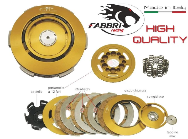 Frizione Racing Fabbri FB24 EVO 15 Molle (5+10) Per Vespa Smallframe E Ape 50 – Kit Completo Per Motori Fino A 30 CV, Compatibile Con Special, ET3, Primavera, PK, HP