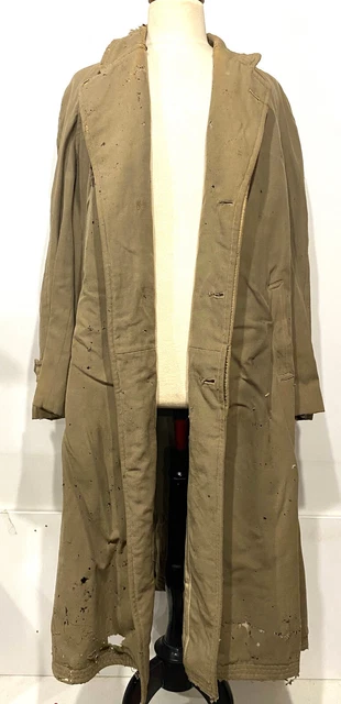 Ancien Manteau Veste Gabardine Militaire WW1 WW2 ou de métier Corvée à identifié