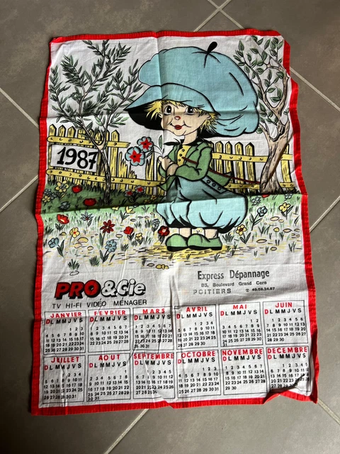 ANCIEN TORCHON Calendrier Année 1969 Beauville Cpa Ptt La Poste